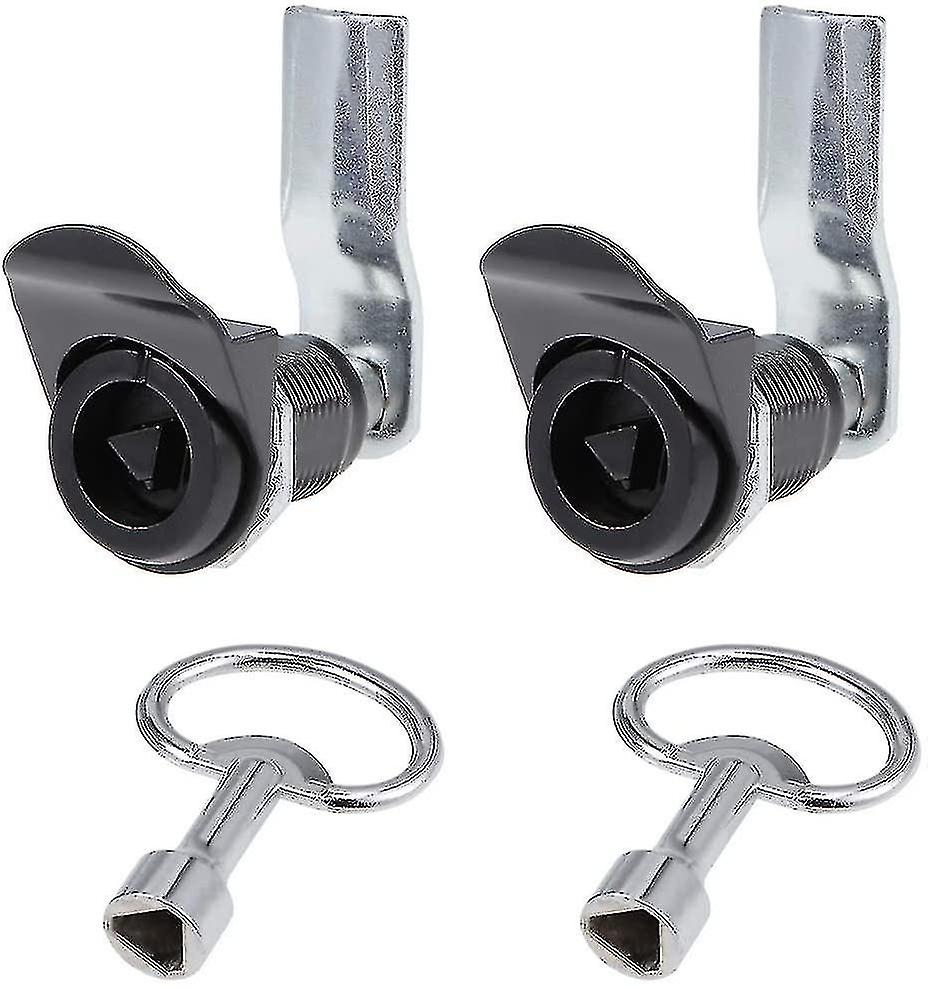 Set Of 2 Cylinder Lock Triangular Cam Lock Lengthened Lock Body Central Cabinet Door Lock Mechanical Door Lock Tongue Lock