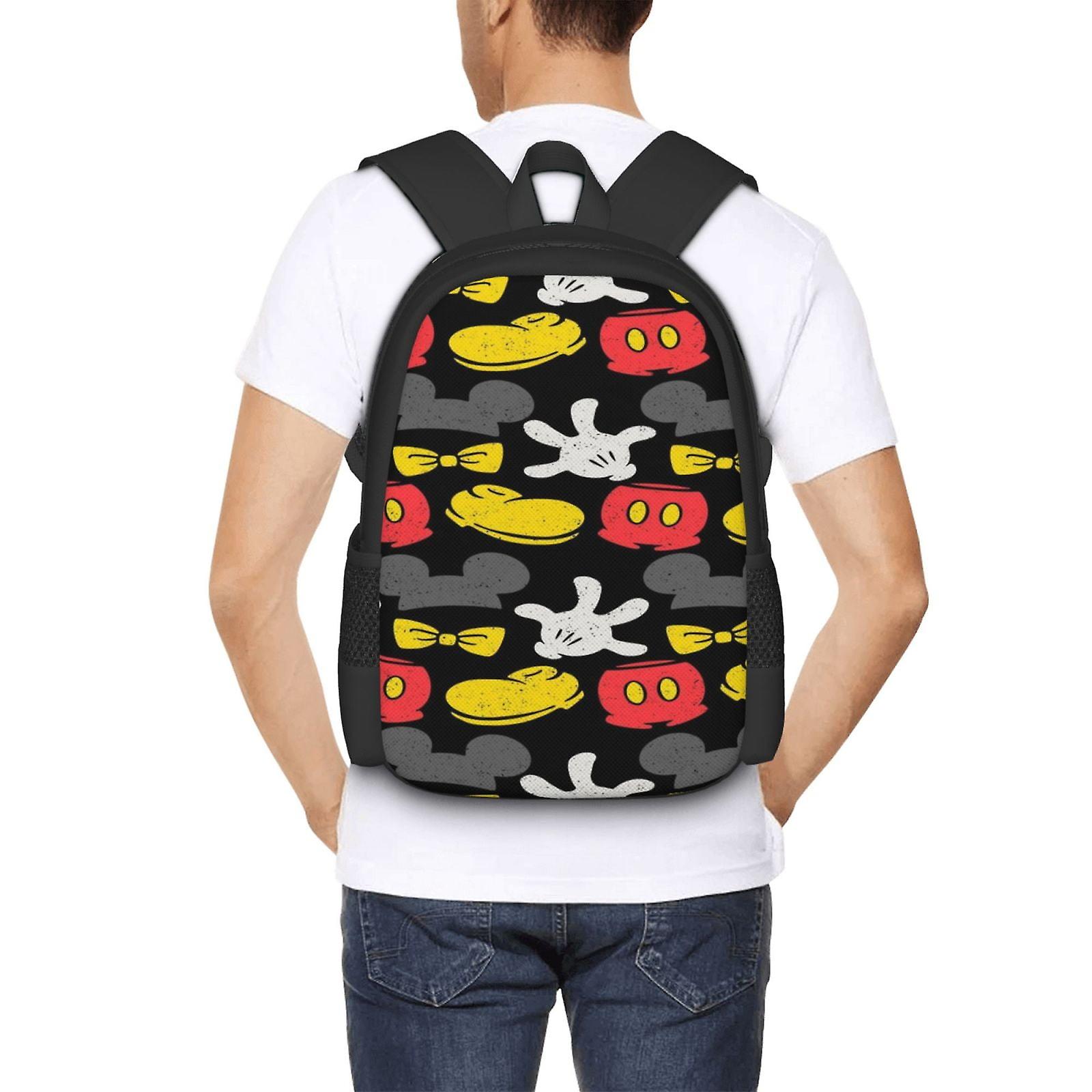 Mickey Mouse Backpack Large Capacity Laptop Bag Lightweight Adjustable Straps Casual Large Capacity