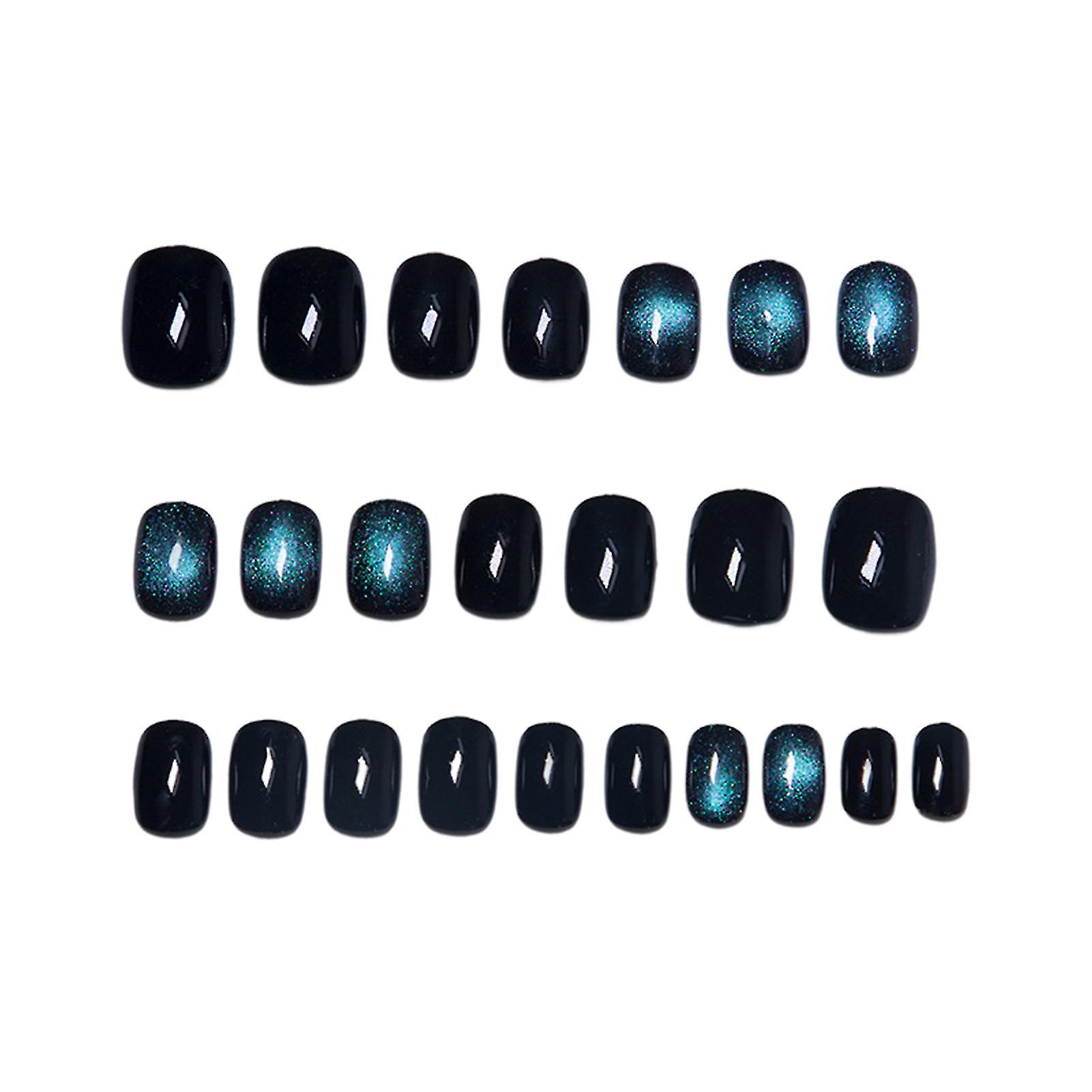 Flash Cat's Eye Setting Short False Nails Sweet & Charming Reusable False Nails