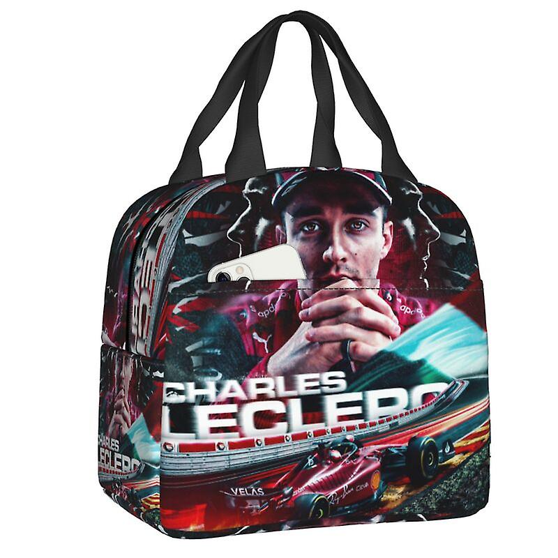 נהג מירוץ Leclerc צ'ארלס קופסת אוכל לנשים מזון תרמי קריר יותר מבודד תיק אוכל ילדי בית ספר תיקי תלמיד