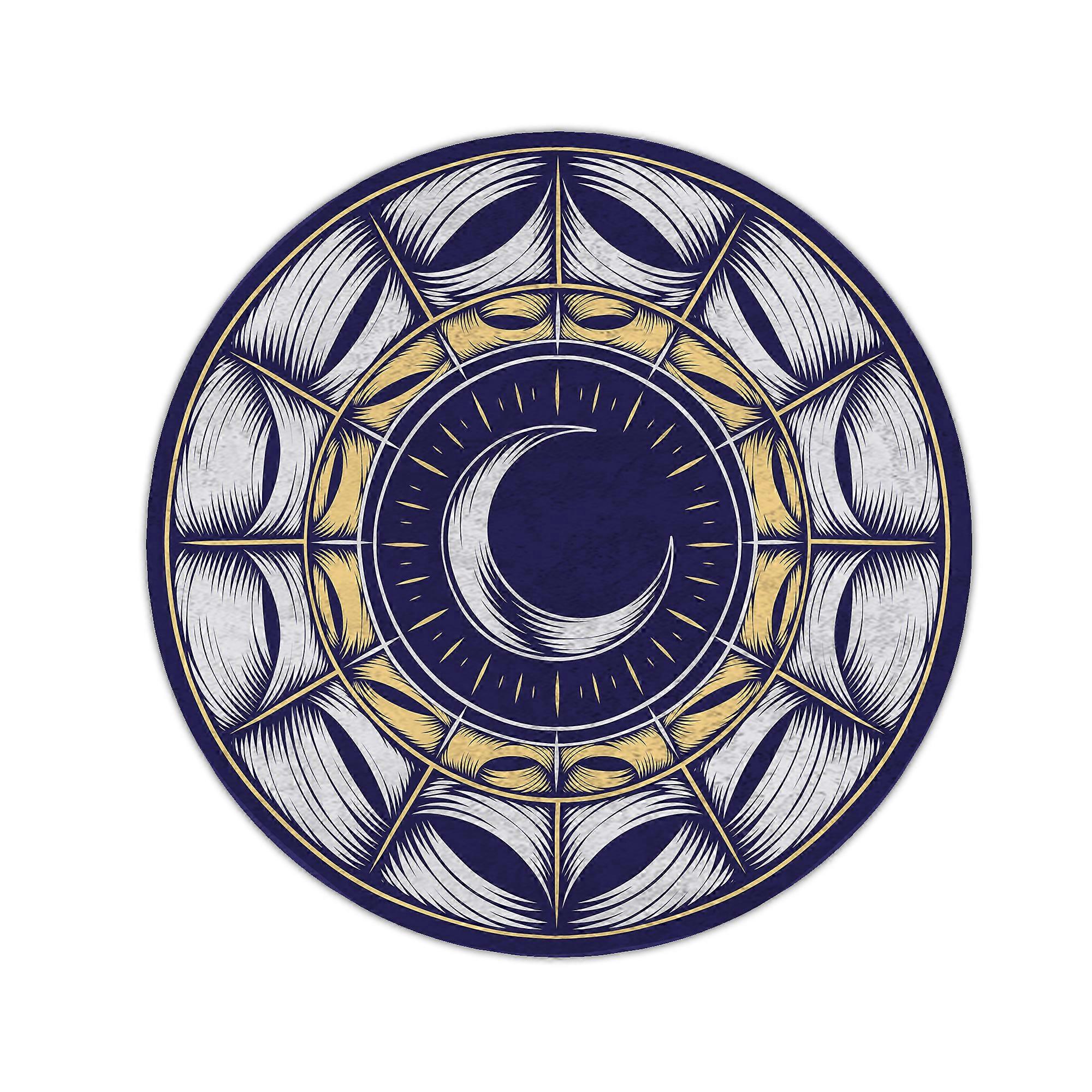 Moon Themed Decorative Circle Rug
