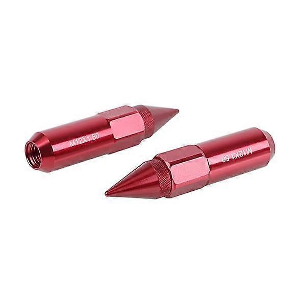 Red 20pcs M12X1.5 Cap Spiked Wheels Rims Lug Nuts 74566