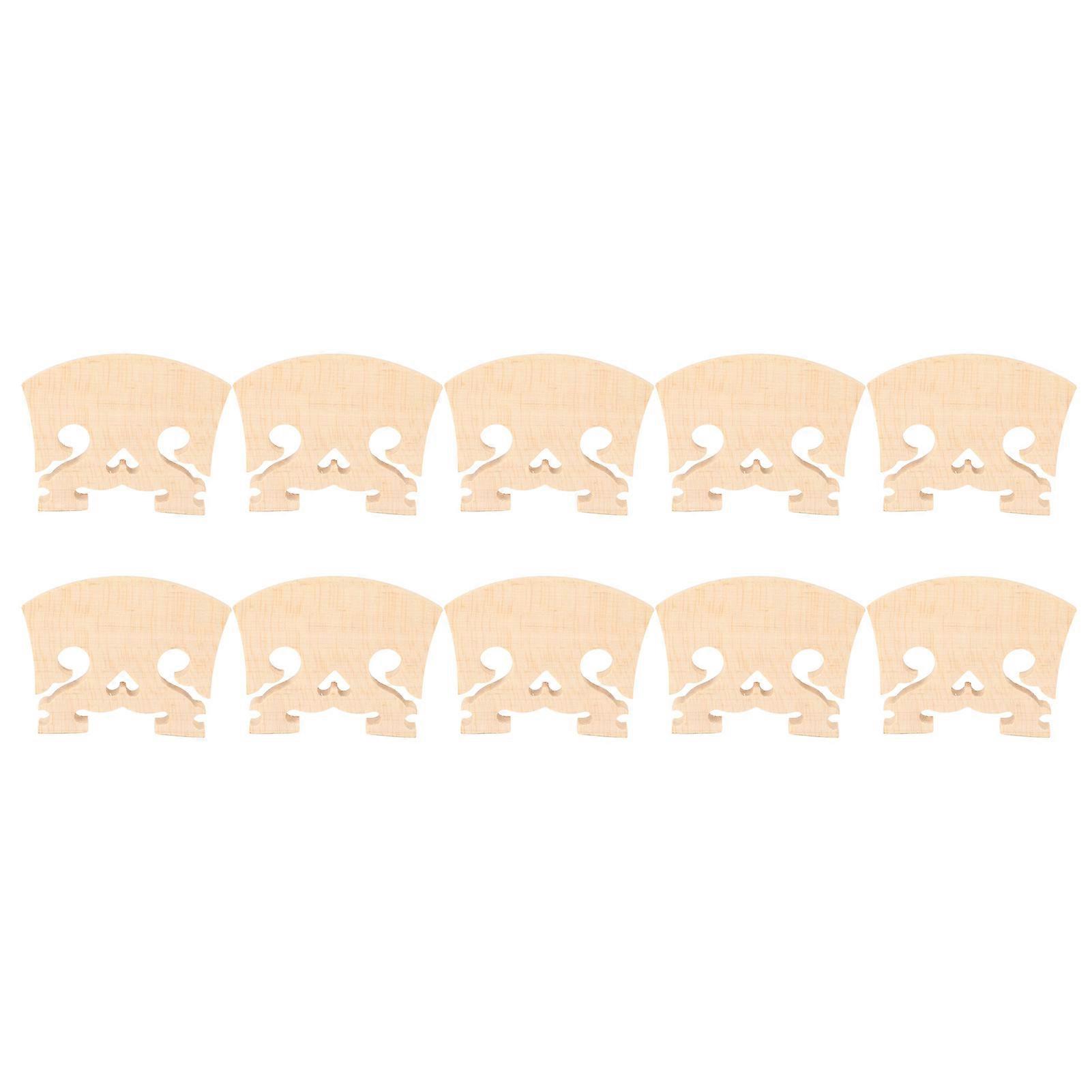 10pcs 4/4 Violin Bridge Replacement Heart Shape Maple Wood String Bridge For Baroque Style Violins Wood Color 4/4