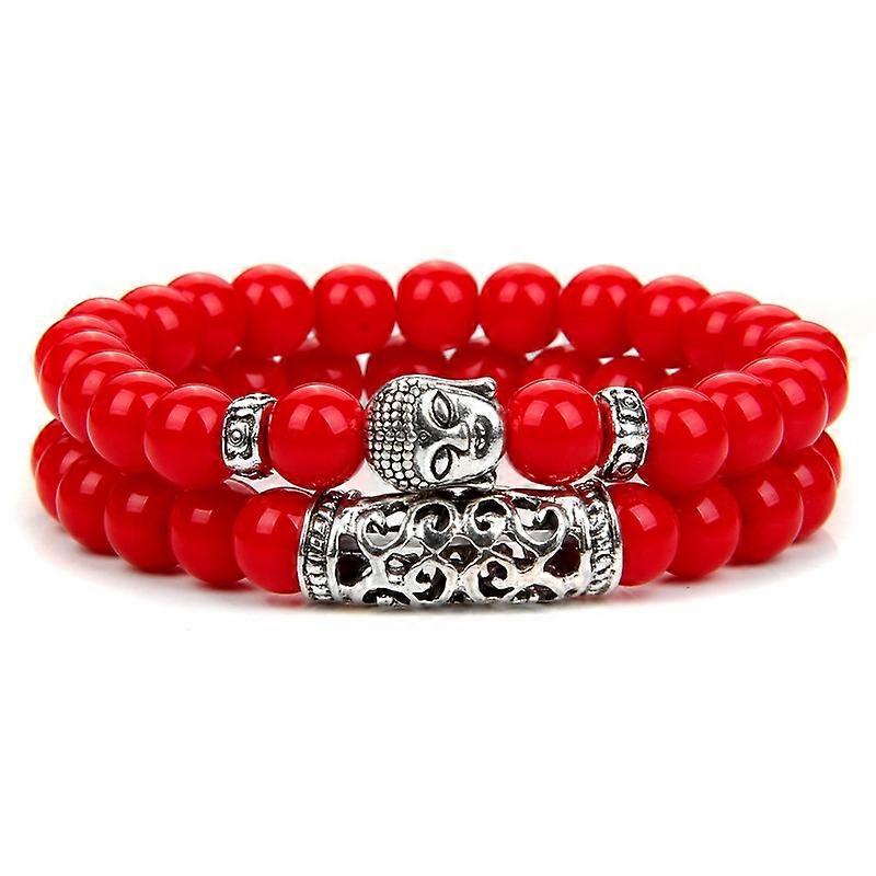 Bracelet - Red Porcelain Layers - Passionate Harmony