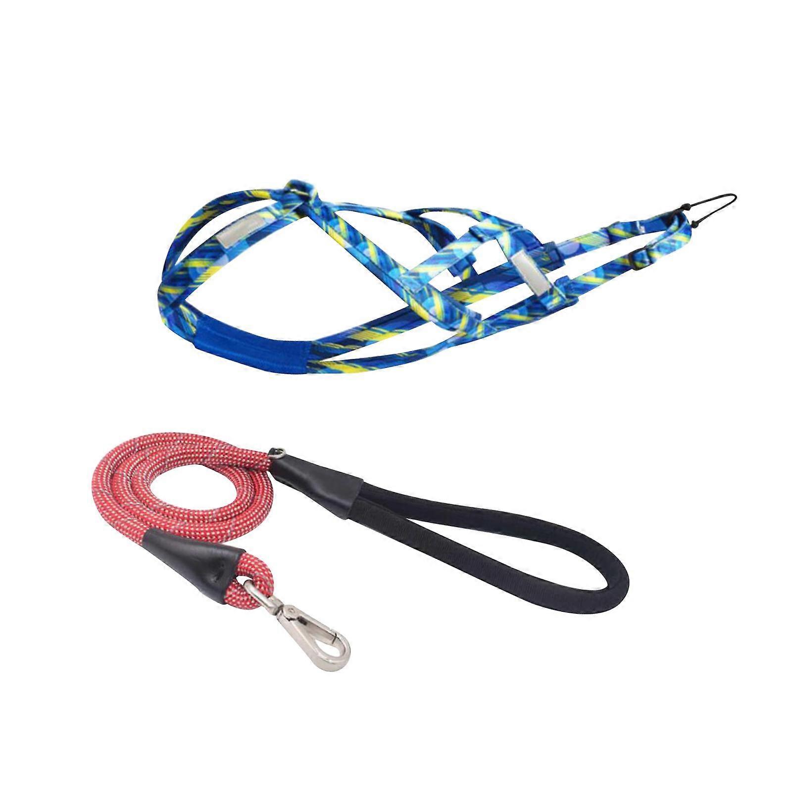 Harnais pour chien Nylon Pet Pulling Gear pour chien Exercice Chien S’entraîner Vélo Joring bleu M