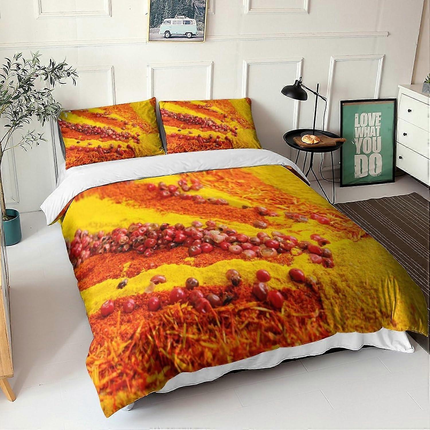 Spice Täcke Coverndiments Tryckt Sängkläder Set Person Flicka Pojke Mikrofiber Sängkläder Set med Påslakan och Örngott Pi 135 * 200 CM
