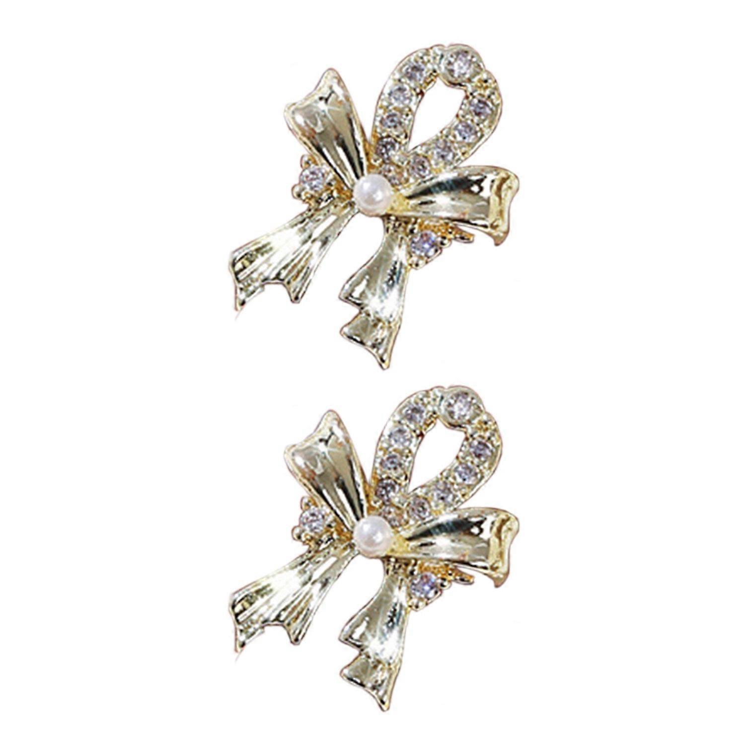 2Pcs Christmas Nail Zircon Set Bell Elk Sled Christmas Tree Design Nail Zircon Art for Family
