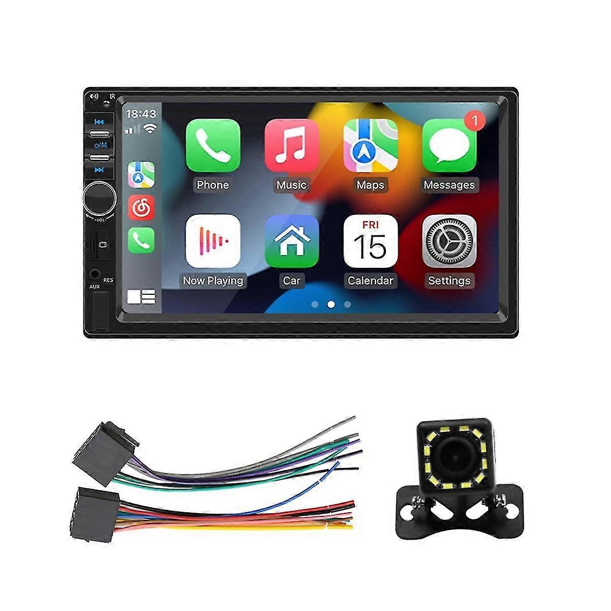 Carplay Android Auto ile 7 inç Çift Din Carplay Araba Stereo, Ayna Bağlantılı Araç Radyosu Bluetoot
