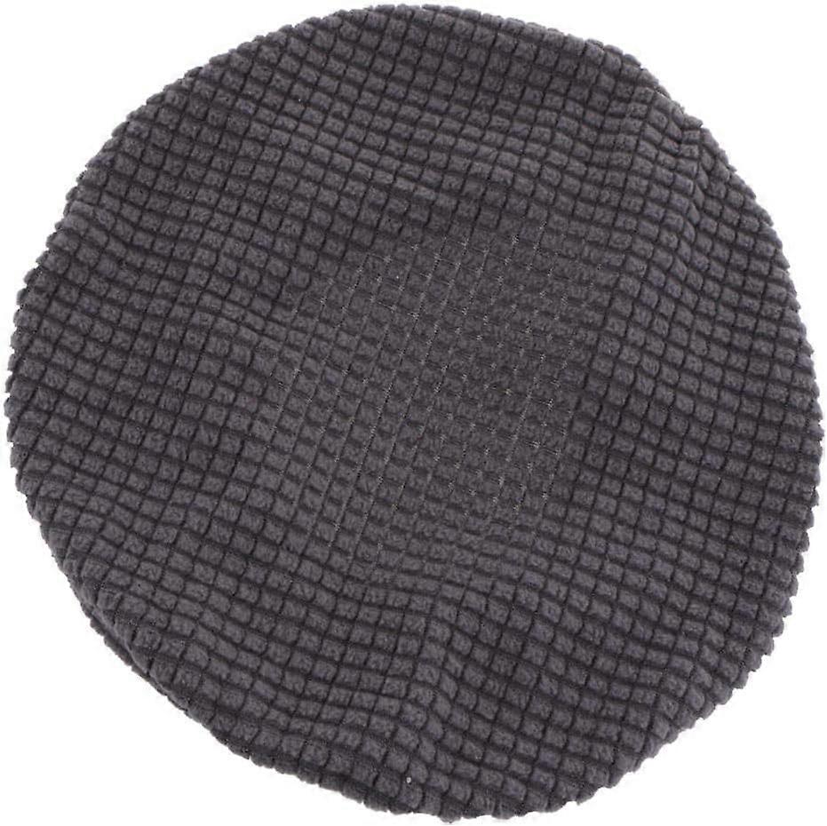 Stretch Chair Stool Cover Stretch-Able Thick Round Bar Stool Cover, Dark Gray