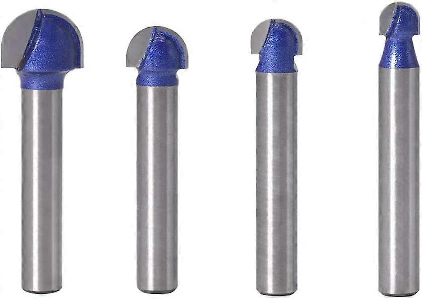 4pcs 14 Shank Top Bearing Flush Trim Router Bits Set Cutting Diameter 14 516 38 12