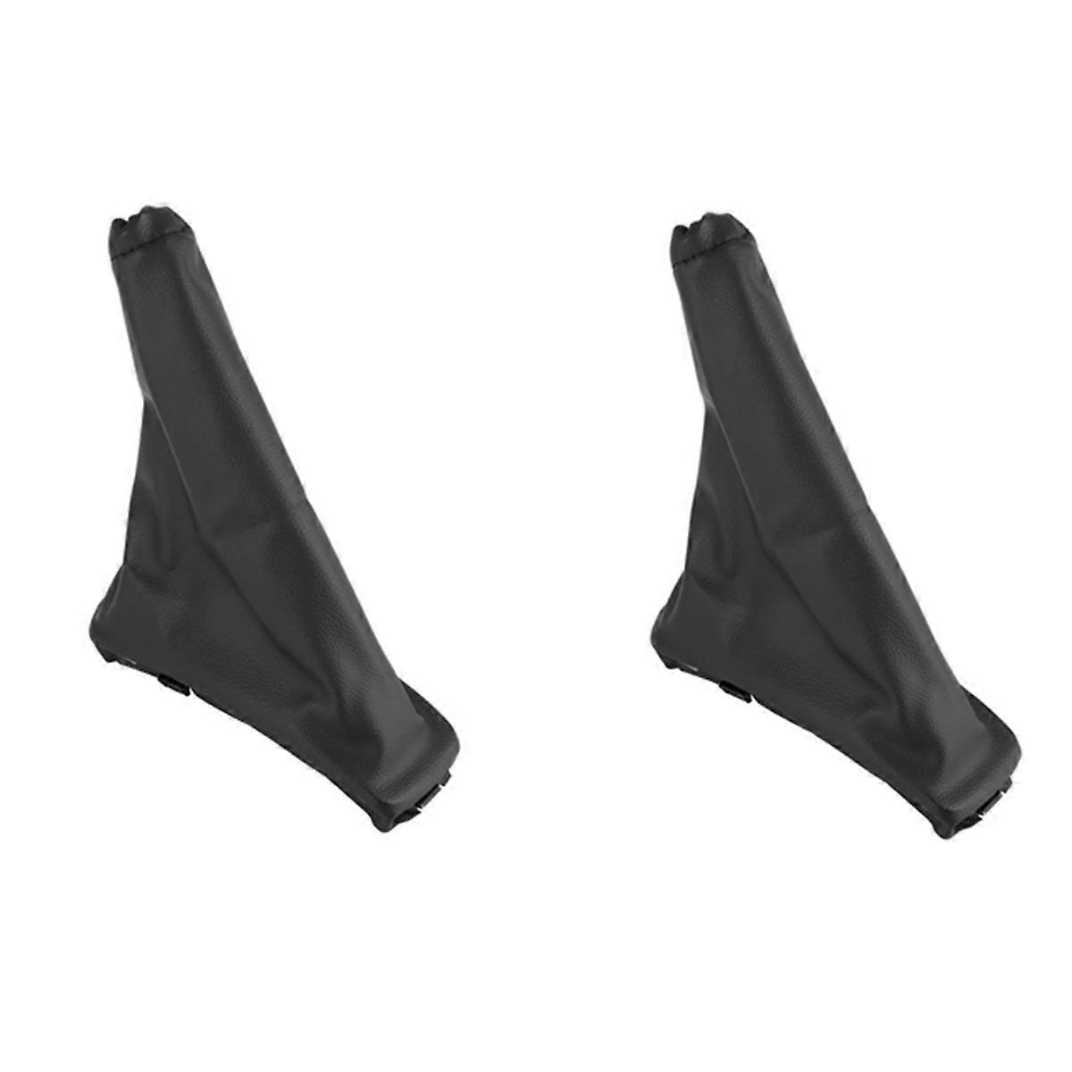 2PCS Handbrake Gaiter Cover Hand Brake Boot Black PU Leather for Spark 2011-2016