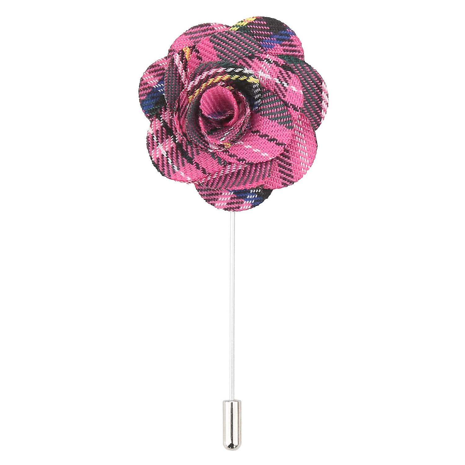 Pink Tartan Plaid Lapel Pin