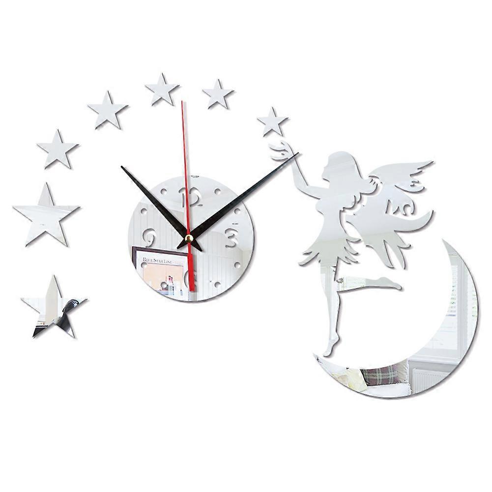 Wall Clock Mirror Effect Sticker Waterproof Decoration for Home Bedroom Office