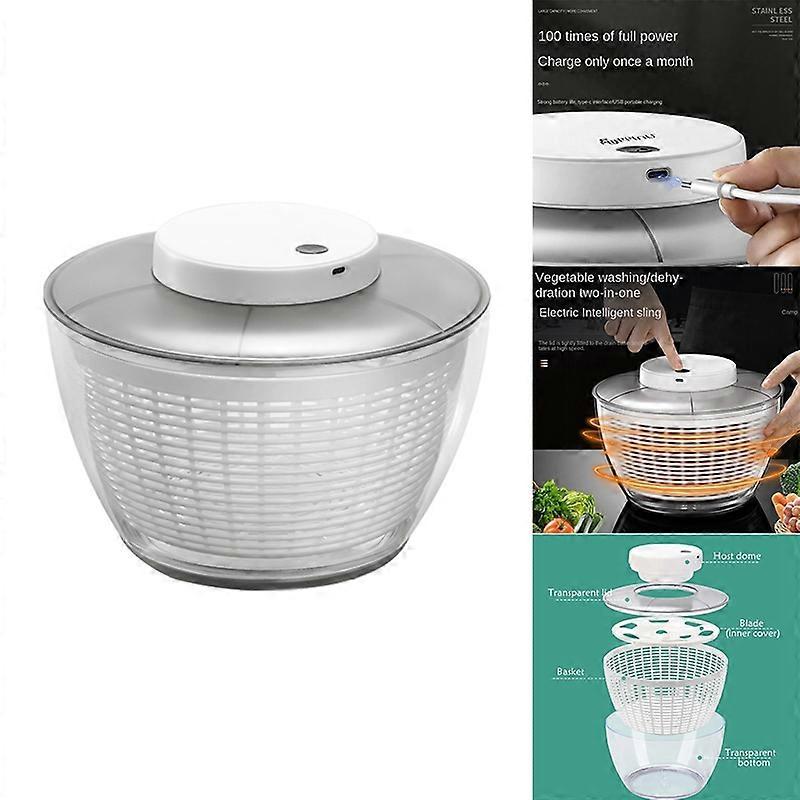 Electric Salad Spinner Food Strainers Salad Making Tool Automatic Vegetable Salad Ehydrator 6L