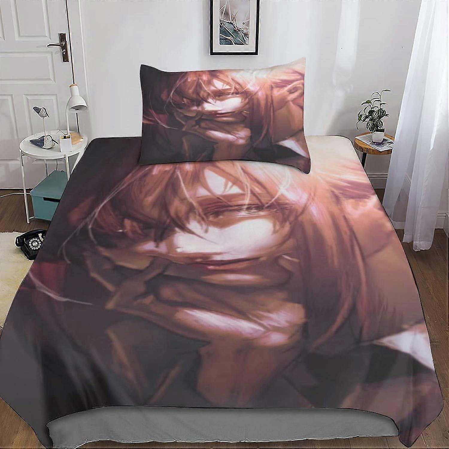 Chainsaw Man Duvet Cover D, Chainsaw Man Theme D Print Pattern Bedding Set, Bedding Set with Pillowcase Pcs Duvet Cover, 135*200 CM