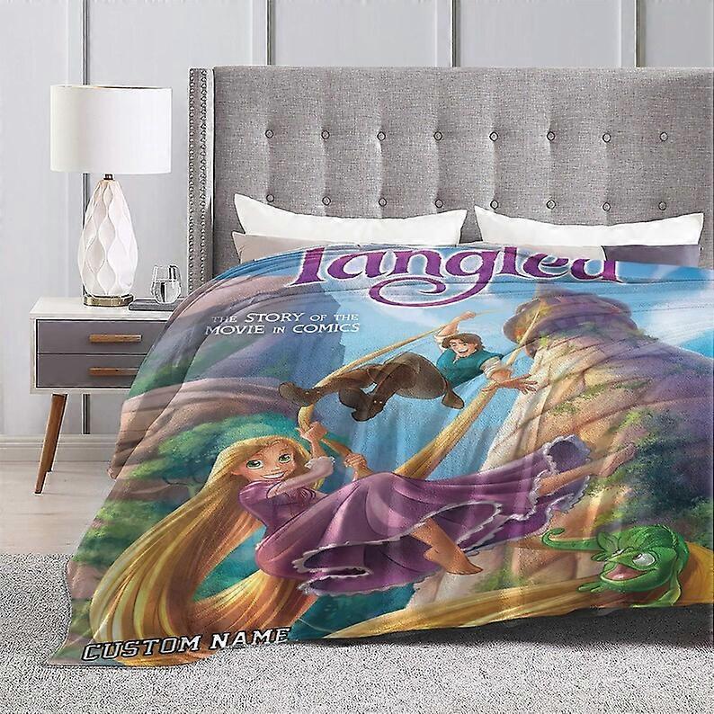 Tangled Blanket Soft Warm Flannel Throw Custom name Blanket For Bed Sofa Decorations Christmas Birthday Gift