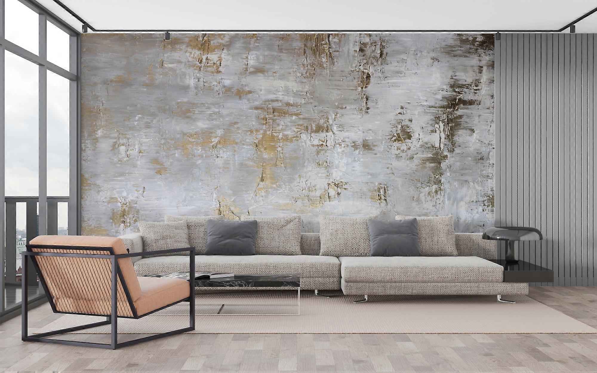 Gilded Harmony Abstract Wall Mural