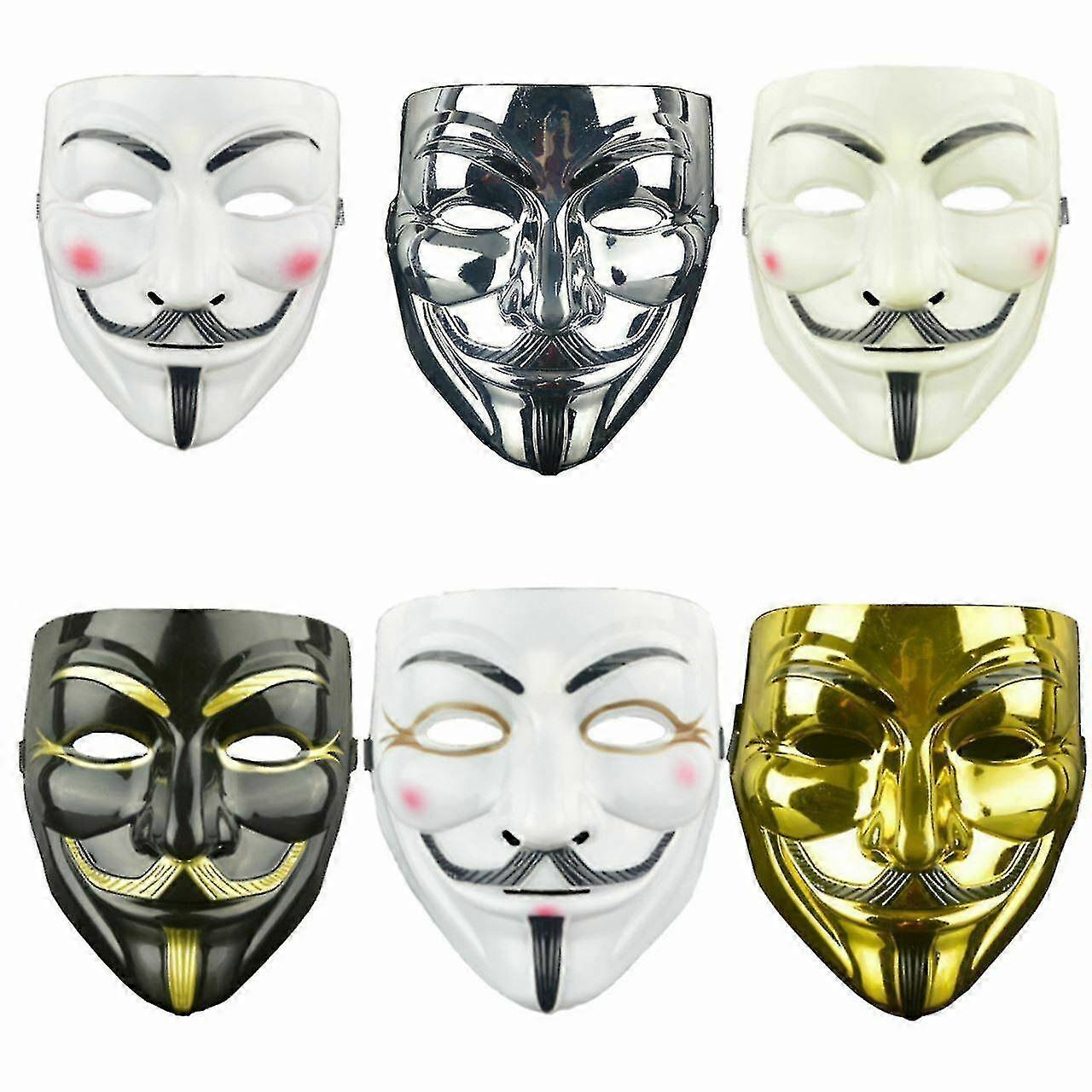 Anonymous Hacker V-vendetta Mask Cosplay Face Cover Halloween Party Fancy Dress Prop