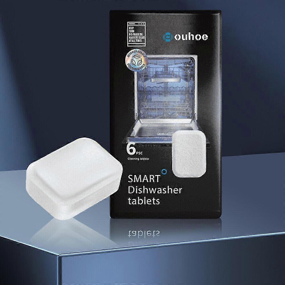 6pcs/box Dishwasher Cleaning Tablets Descaling Detergent Kitchen Cleaning Tool