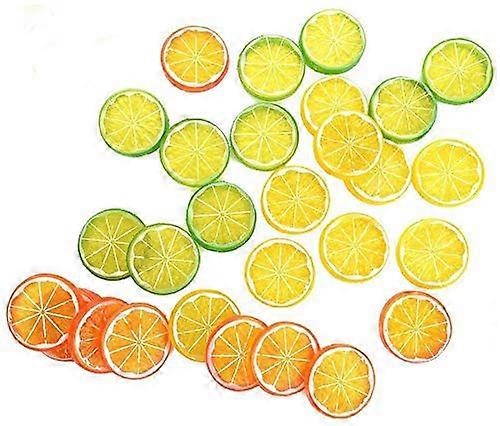 Realistic Fake Artificial Lemon Limes Slice Simulation Fruit Decoration, Mini Small Simulation Lemon Slices Plastic