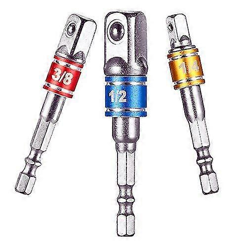 Newest 1/4"/1/2"/3/8" Hex/square Adapter Square Post Universal Connection Conversion Rod Drill Adapter Power Tool Accessories