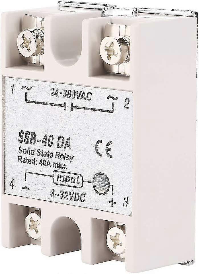 Single-phase Semiconductor Relay Dc-ac Ssr-40da 40a Input Voltage 3-32v Dc Output Voltage 24-380v Ac