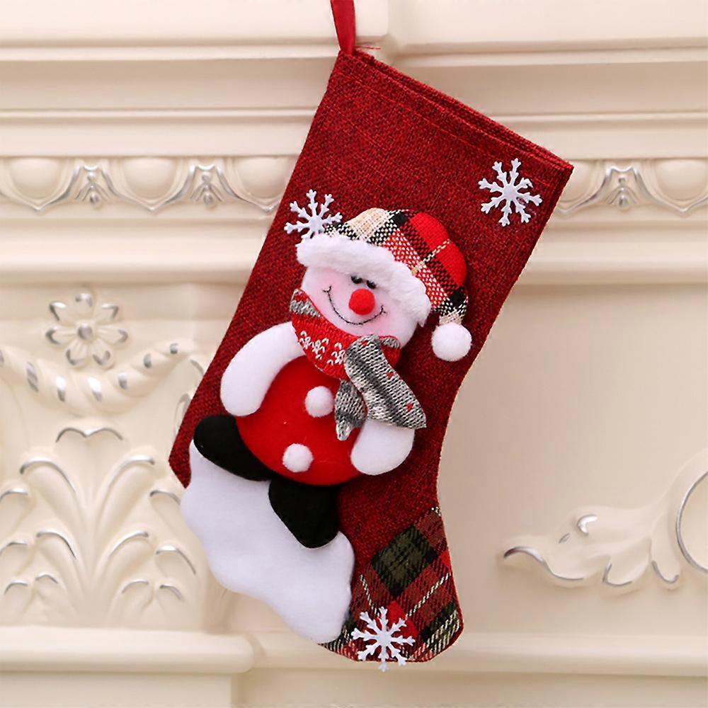 Christmas Candy Gift Bag Stocking Xmas Tree Decorations Fireplace Santa Claus Hanging Sock Bag Ornament New Year Party Supplies