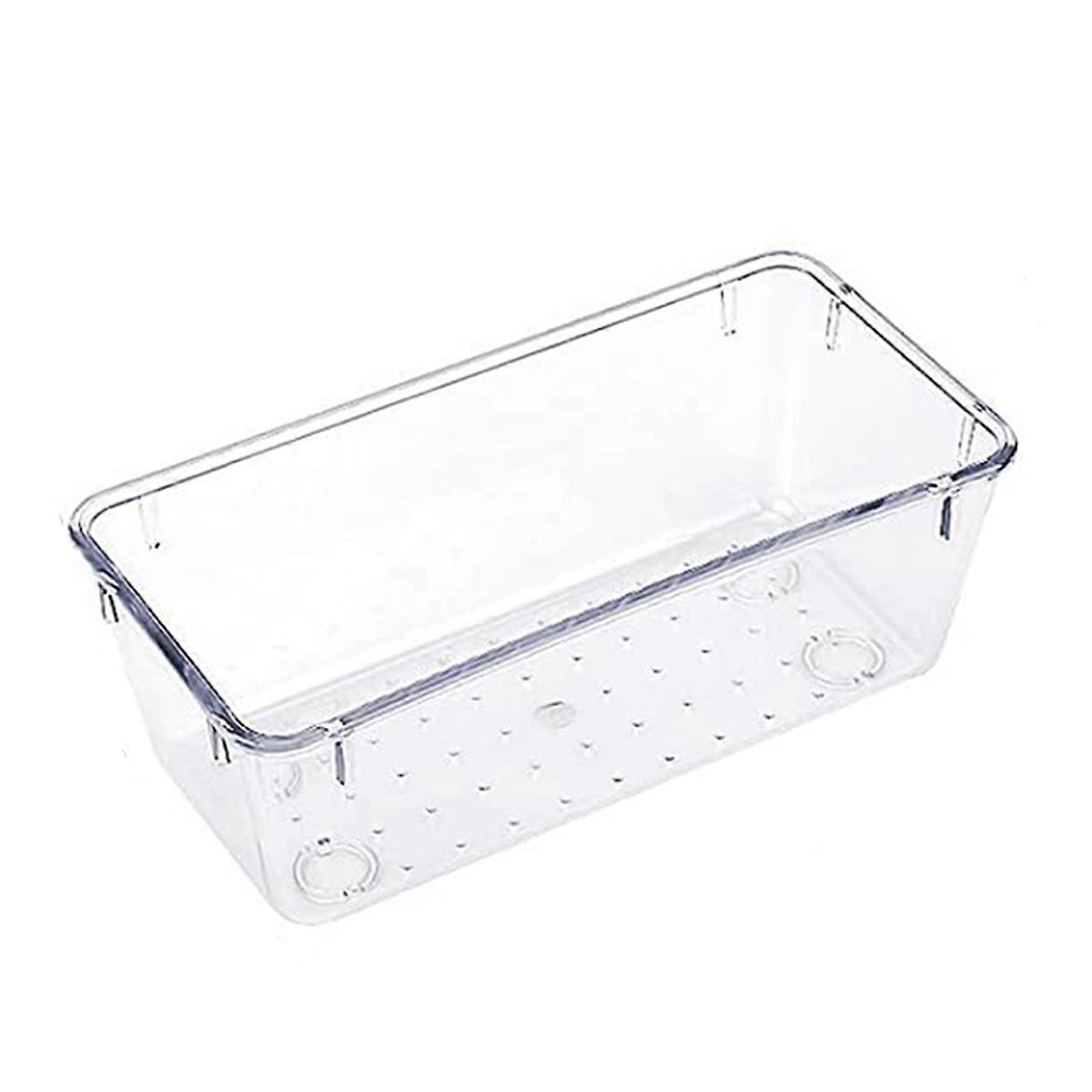 Transparent Drawer Storage Box Clear Acrylic Drawer Organizer Drain Holes Drawer Storage Tray Stackable Storage Bin