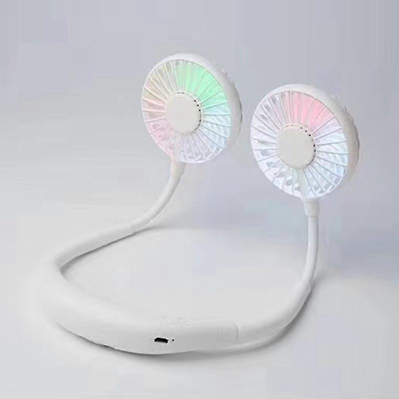 Hanging neck fan lazy hanging neck small fan with light LED lights
