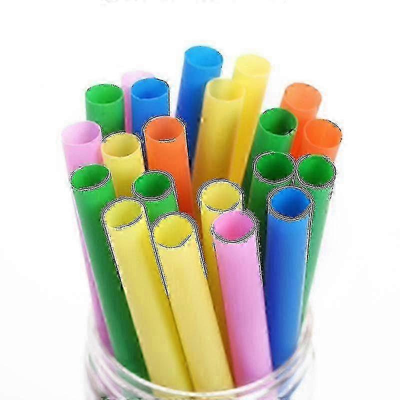 Jumbo Smoothie Straws, Colorful Disposable Plastic Large Wide-mouthed Milkshake Straw (1cm Diameter And 20cmlong)100 Pcs
