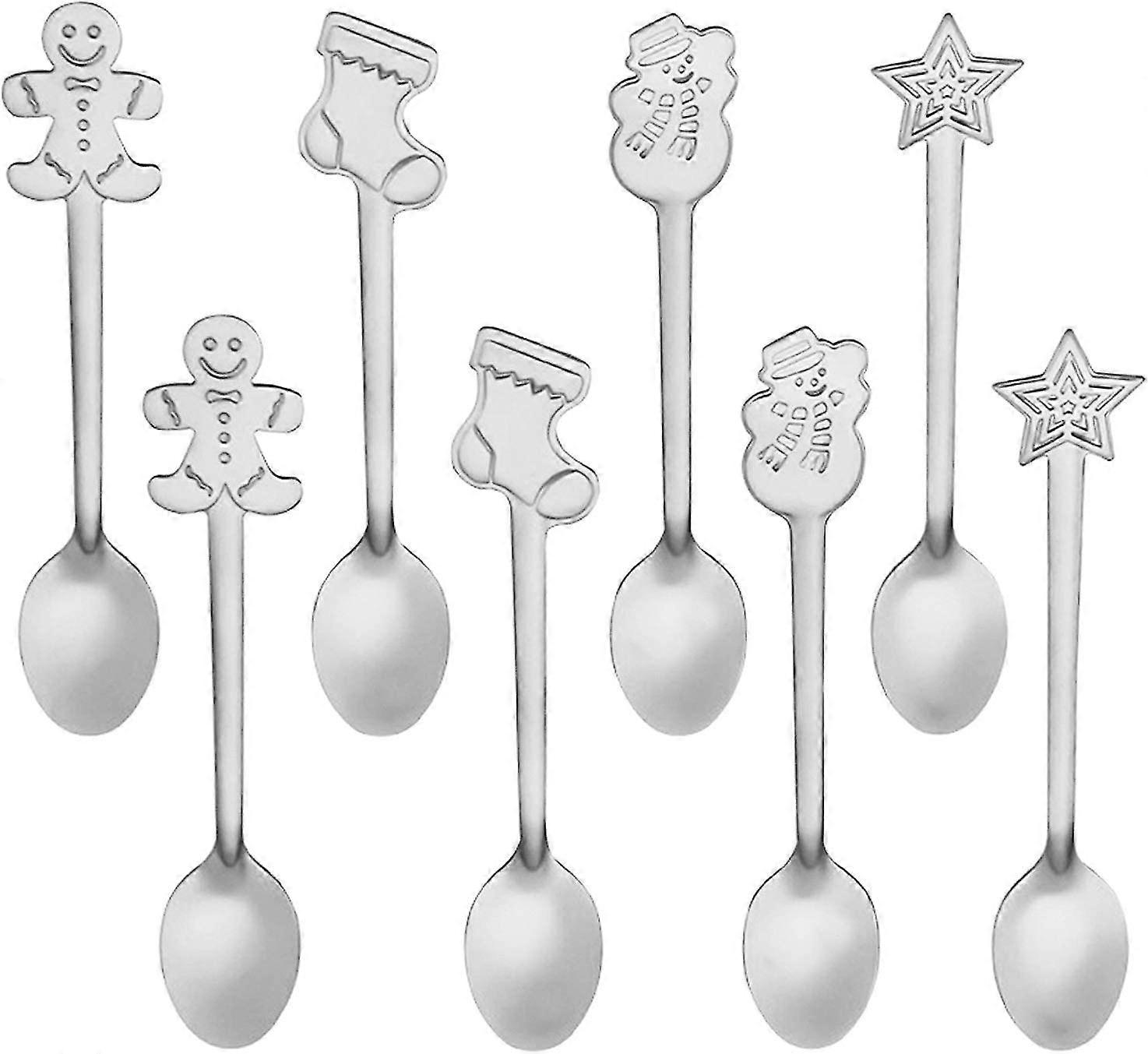 8 pcs christmas coffee spoons