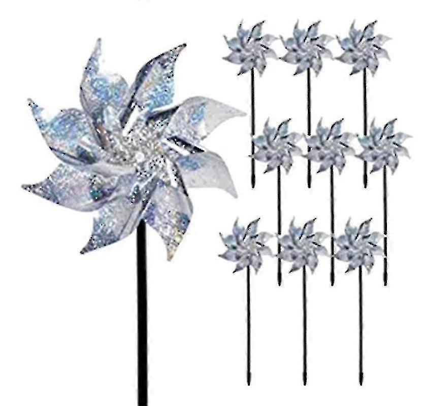 10 Pcs Windmill Reflector Bird Repellent, Bird Repellent Reflective, Reflective Windmill Bird Repell
