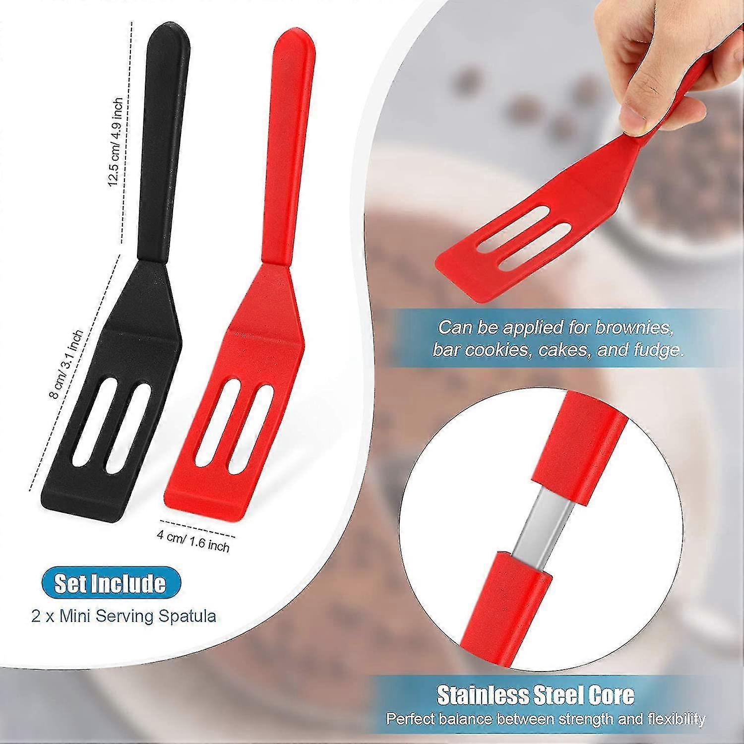 Mini Brownie Serving Spatula Flexible Nonstick Silicone Serve Turner