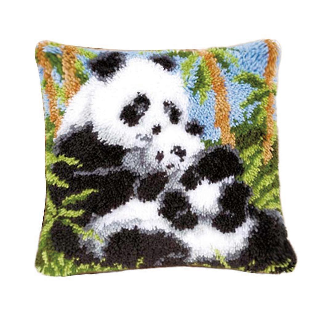 Latch Hook Rug Kit DIY Embroidery Needlework Cushion Pillow Mat Panda