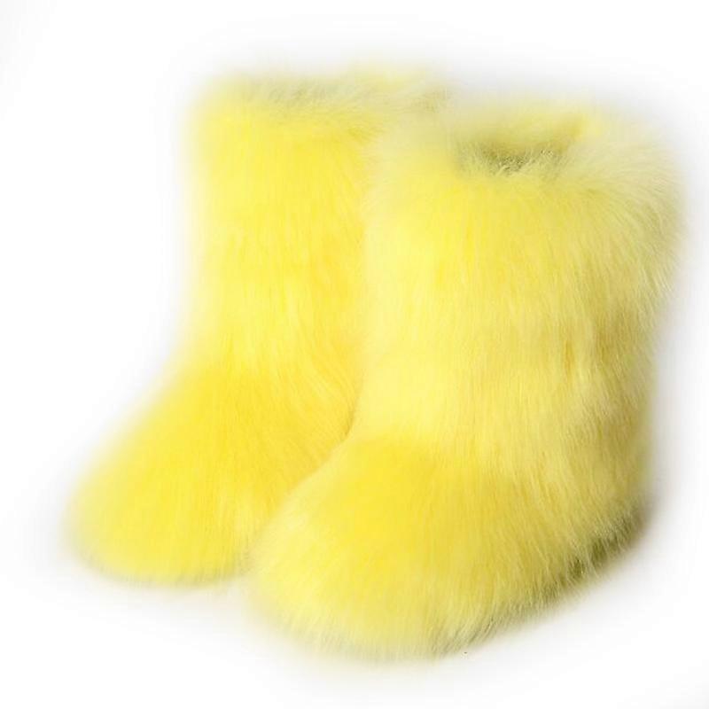 EVAGO fausse fourrure chaussures femmes mode chaud fausse fourrure bottes pour l’hiver multicolores bottes de neige bœuf tendon semelle