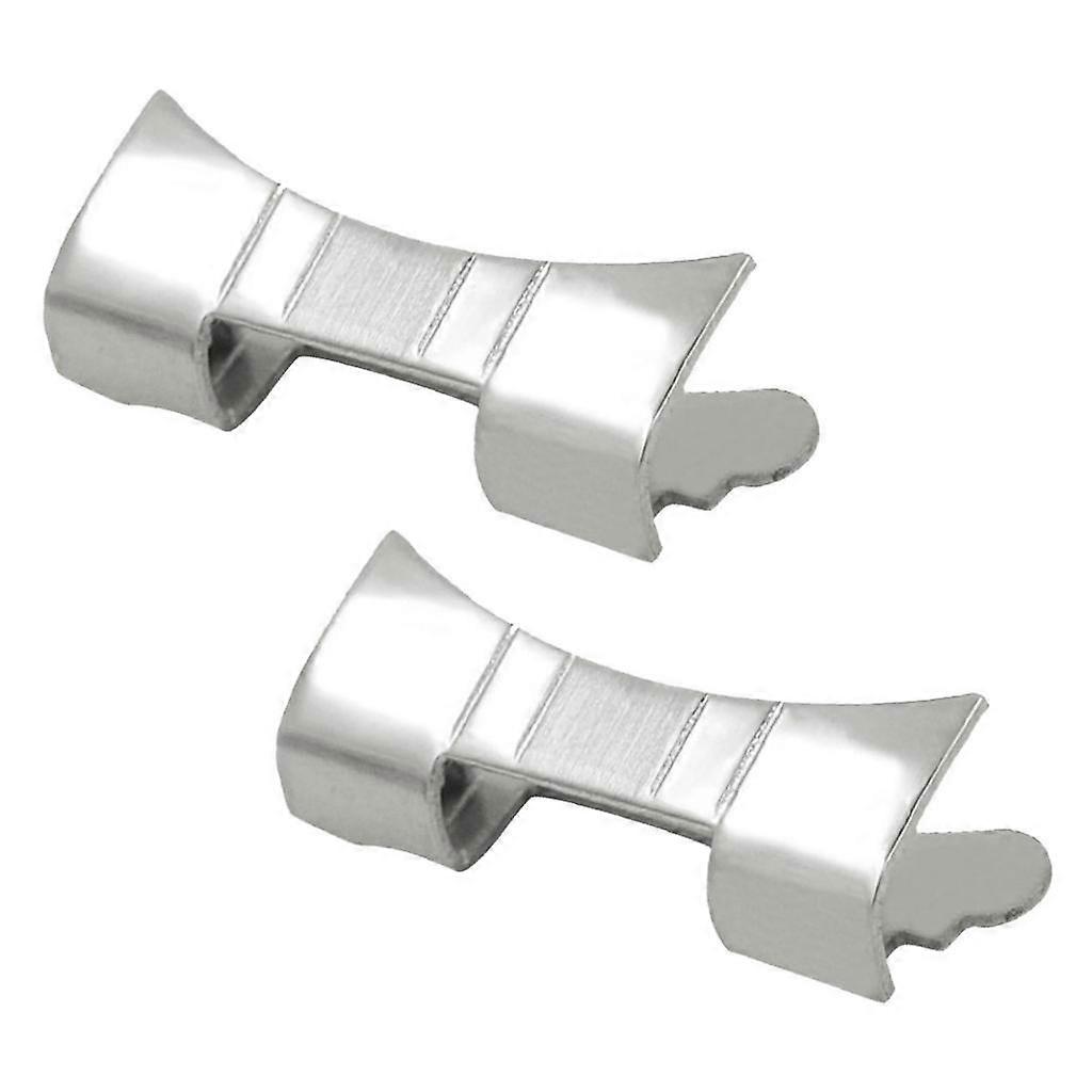 2pcs  End Caps Open Style Watch Case Tails For  - Silver, 18mm