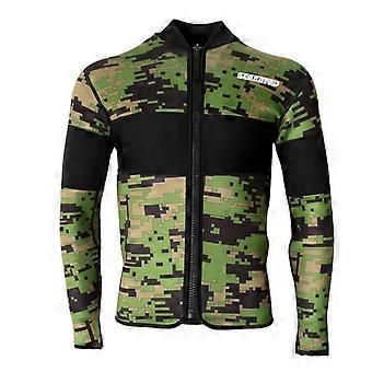 2,5 mm neopren zielony kamuflaż do nurkowania pianka do nurkowania Top nurkowanie z rurką Surfing Pływanie zimowe Kajak Ciepła kurtka termiczna S-XXL - S