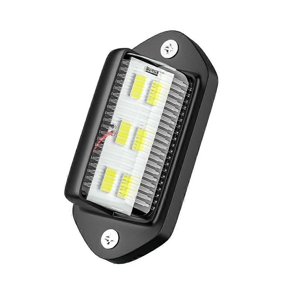 Universal 2pcs 6LED Car License Plate Lights 12-24V LED Side Marker White Warning Signal light for SUVs Trucks Trailers Buses