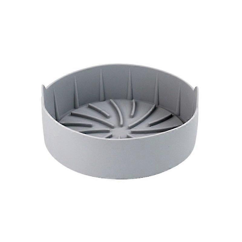 Air Fryer Fryer Accessories Baking Tools Reusable Silicone Pot Baking Basket Round 22cm Grey