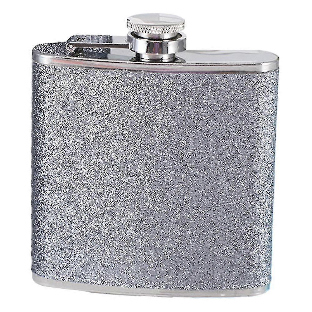 Rustfritt stål Hip Flask With Color Glitter - Butikker 6 Oz-sølv