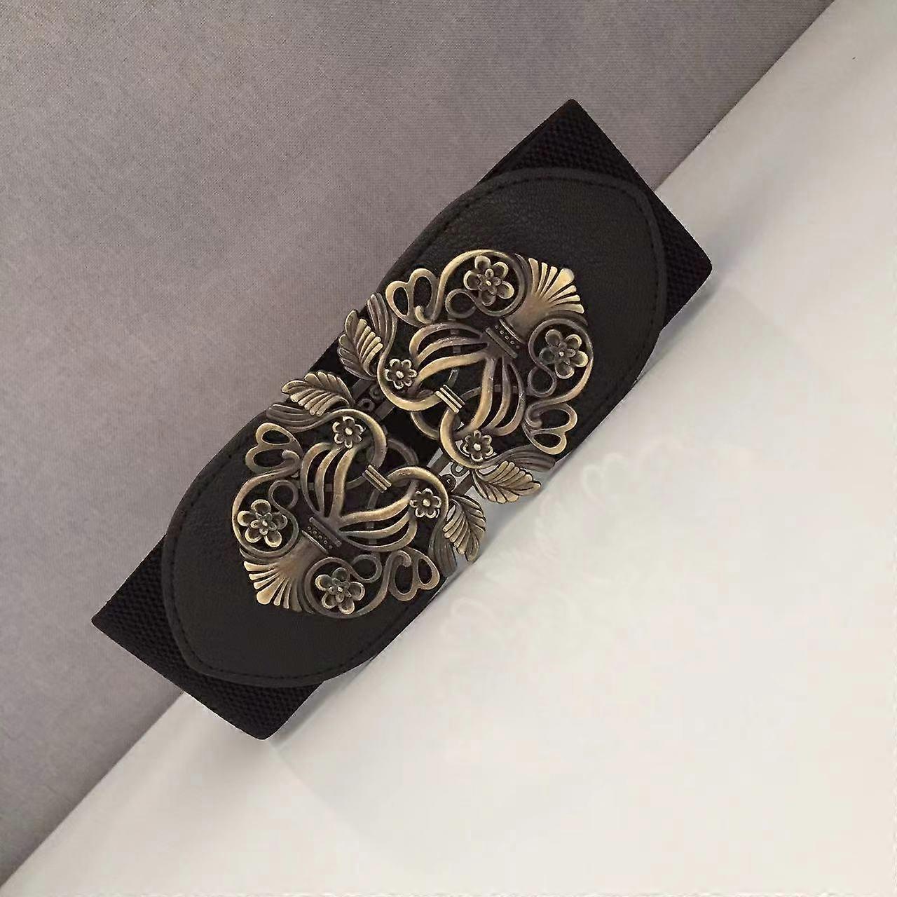 3 Inches Wide Elastic Buckle Vintage Belt
