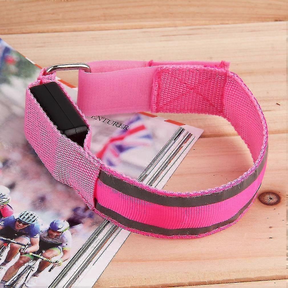 Sports Bike Led Safety Reflective Belt Strap Snap Wrap Arm Band Shine Armband