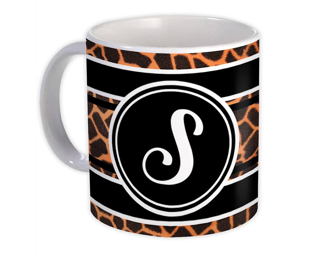 Geschenk mok: Monogram Letter S Giraffe