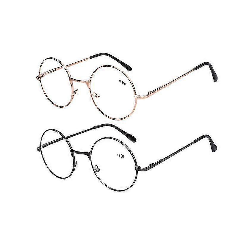 Lunettes de lecture rondes rétro en métal pour hommes et femmes, verres de 1,00 à 4,00 $