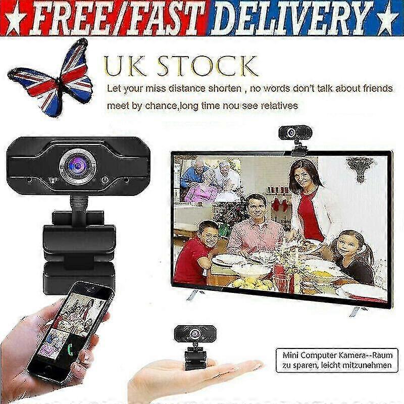 1080p Hd Webcam Camera With Microph Video Usb 2.0