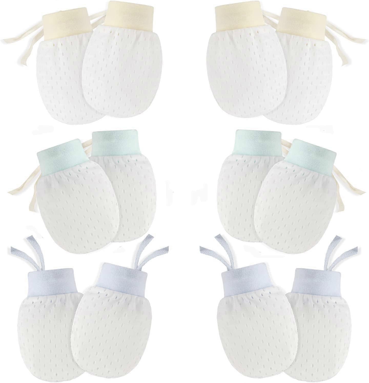 Baby Boy Girls Newborn Gloves No Scratch Mittens 6 Pairs, Soft Anti-Scratch Toddler Infant Girls Mittens for Baby Care