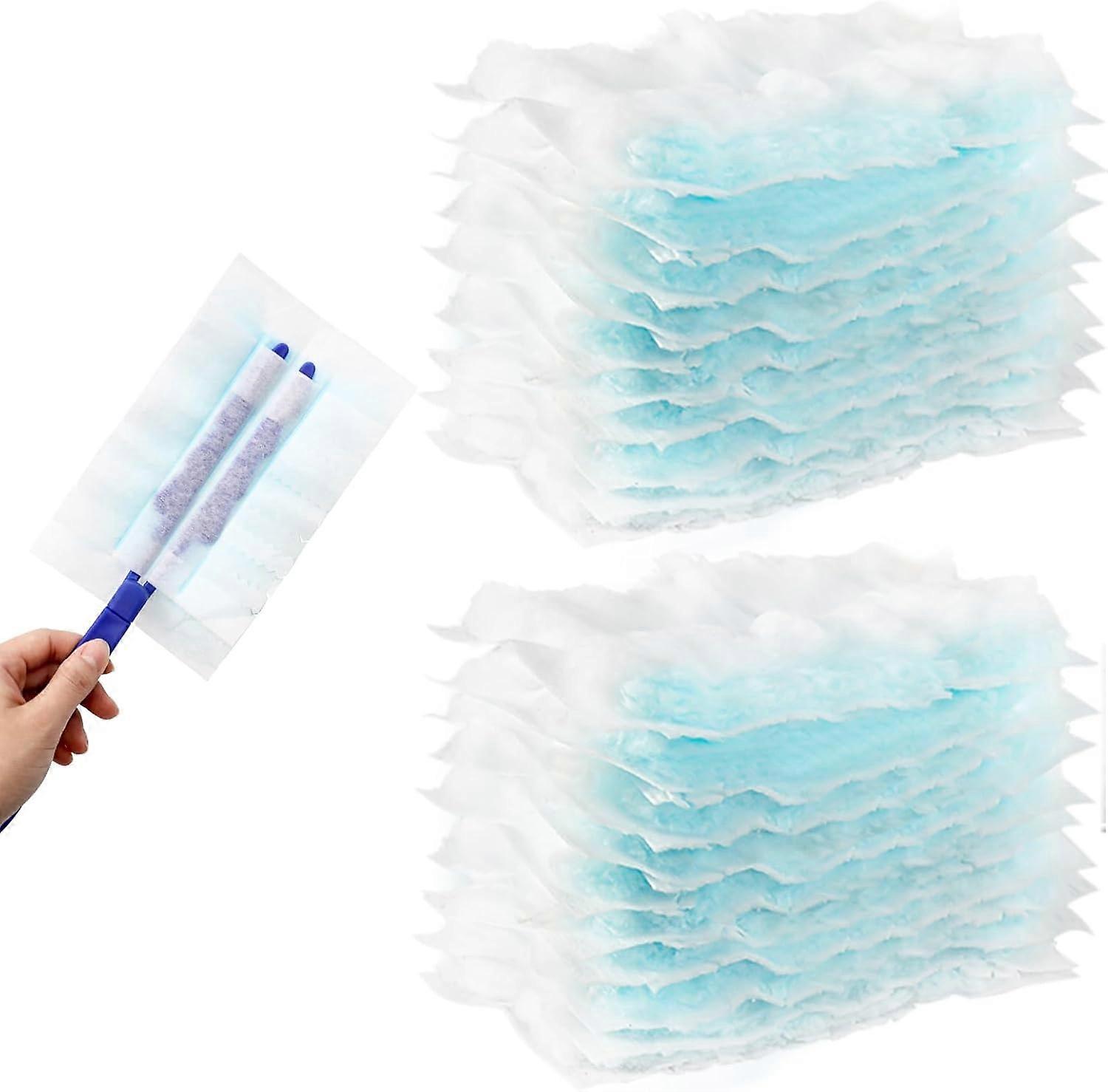 40 Pcs Feather Duster Refills, Disposable Feather Duster Refills with 1 Handle, Disposable Electrostatic Duster Compatible with Feather Dusters