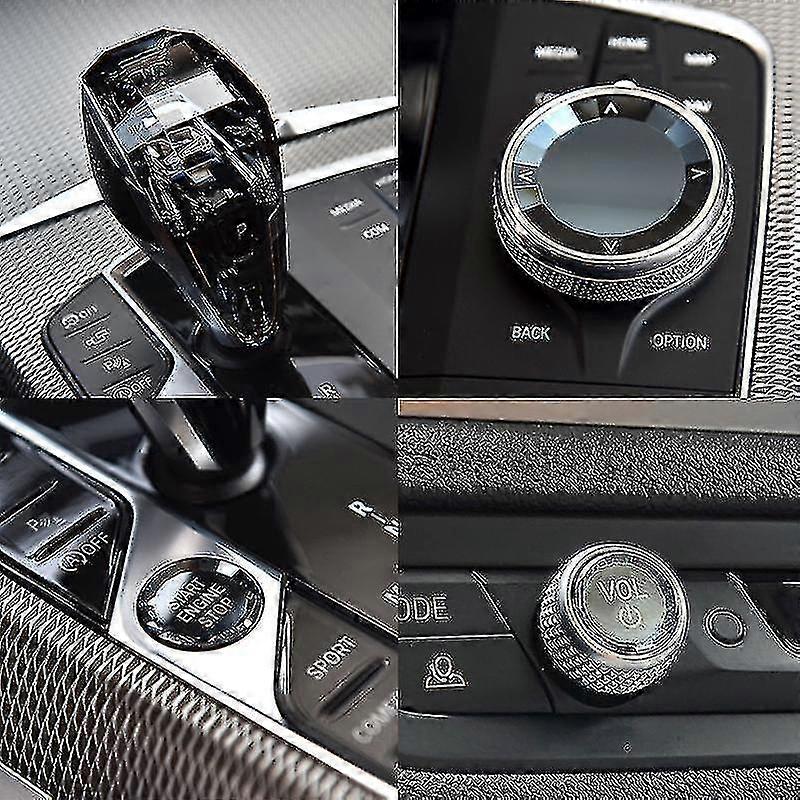Crystal 4-piece Set Gear Shift Knob Volume Button For Bmw X5 G05 G06 G07 G14 G15 G16 G20 G22 G28 G29