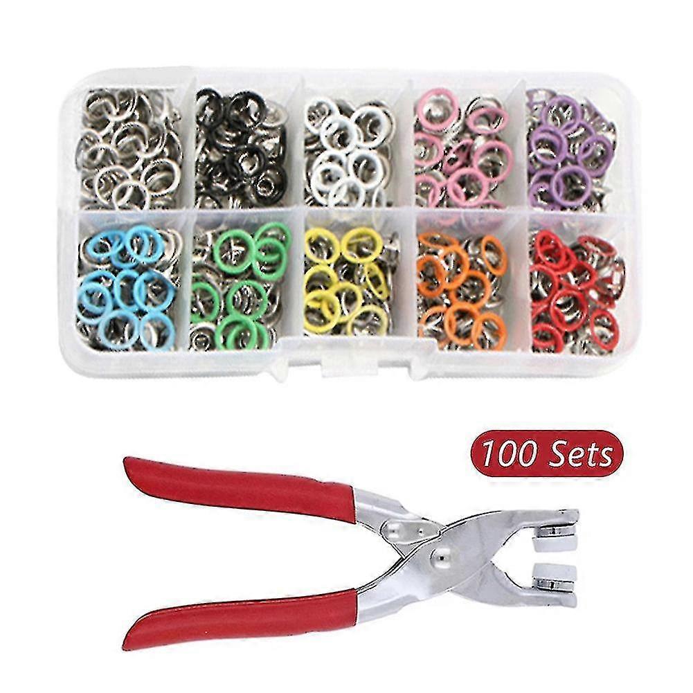 Metal Snaps Buttons With Fastener Pliers Press Tool Kit Stainless Steel Clothes Seamless Buttons
