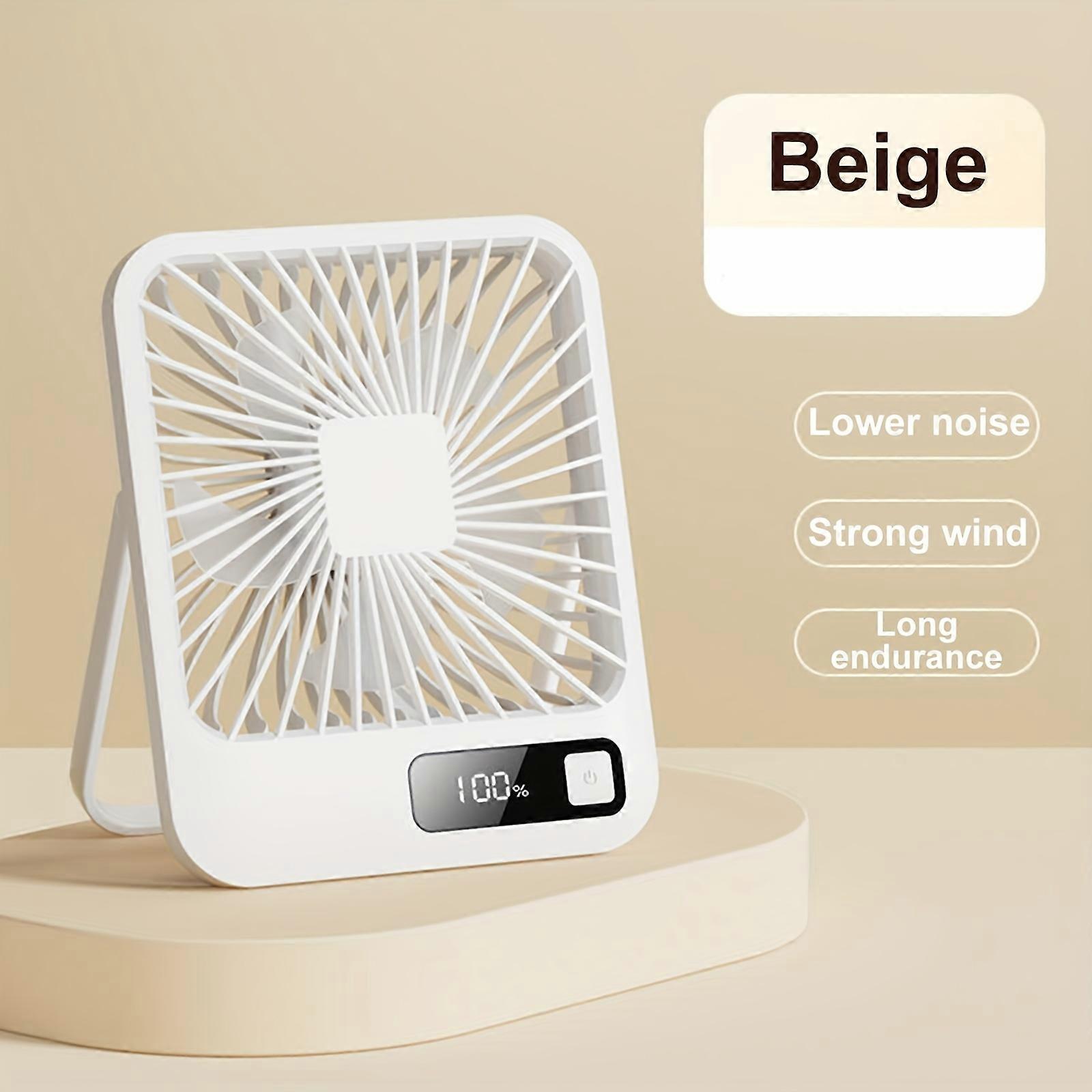 1pc Portable Desk Fan Battery Operated - USB Rechargeable Table Fan Desktop Fans Small Quiet For Office Home Bedroom 180 Tilt Folding Personal Travel